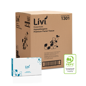 Livi Essentials Hypoallergenic Facial Tissues, 2 Ply 100 Sheets