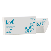 Livi Essentials Compact Hand Towel, 1 Ply 150 Sheets