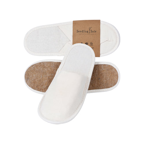 Seedling Sole Hotel Slippers, Closed-Toe with Double-Flax Sole in Wrapper