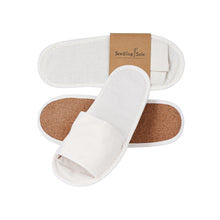 Seedling Sole Hotel Slippers, Open-Toe with Cork Sole in Wrapper