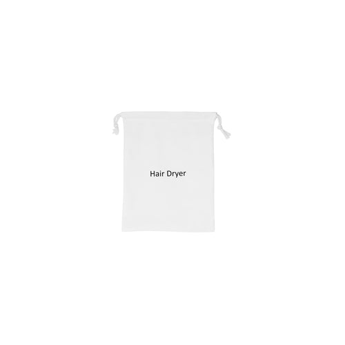 Pure White Biodegradable Hair Dryer Bag with Drawstring