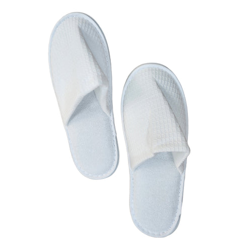 White Waffle Kids Slippers, Closed Toe
