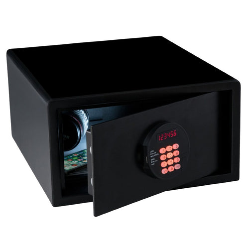 JVD Fortress Electronic Hotel Safe, Black, Capacity: 15